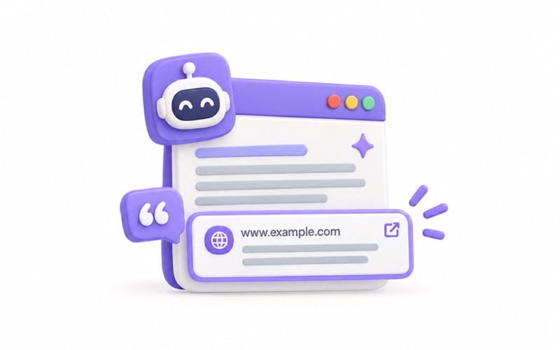 Yapay zeka asistanının cevabında kaynak olarak gösterilen web sitesi bağlantısı